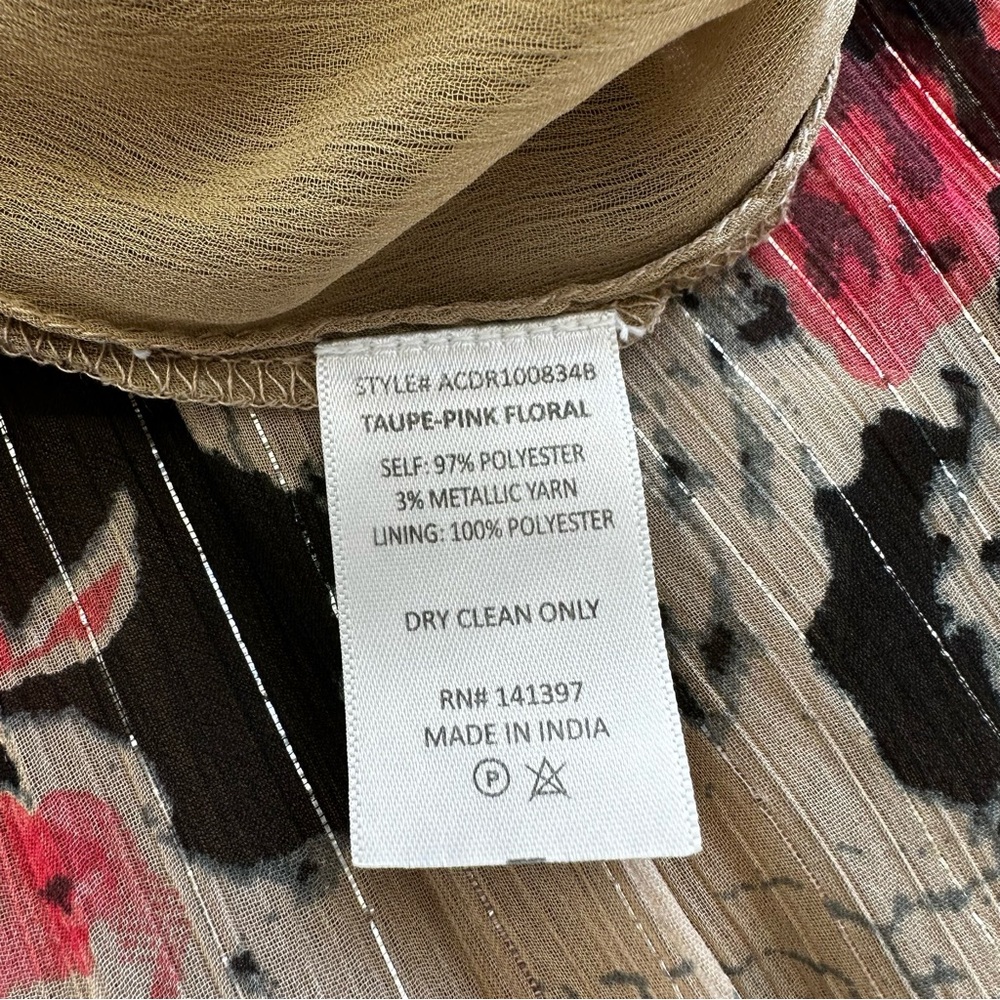 ASTR the Label Eartha Floral Tiered Maxi Dress Multicolor Taupe Pink Stunning - Picture 12 of 15